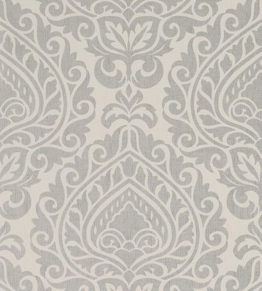 Annette Wallpaper - Metallic Silver on Linen - AT34111 - Anna French