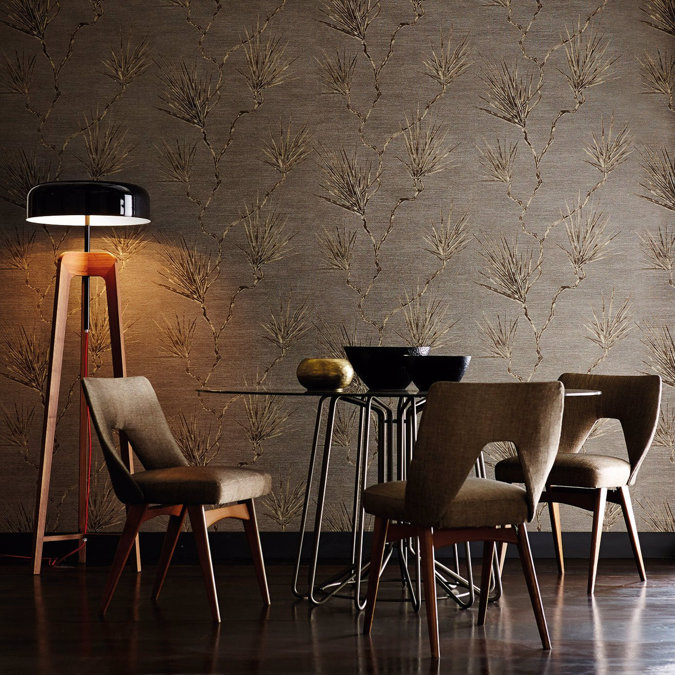 Anthology Peninsula Palm Wallpaper - Truffle - EREE110817 - Harlequin