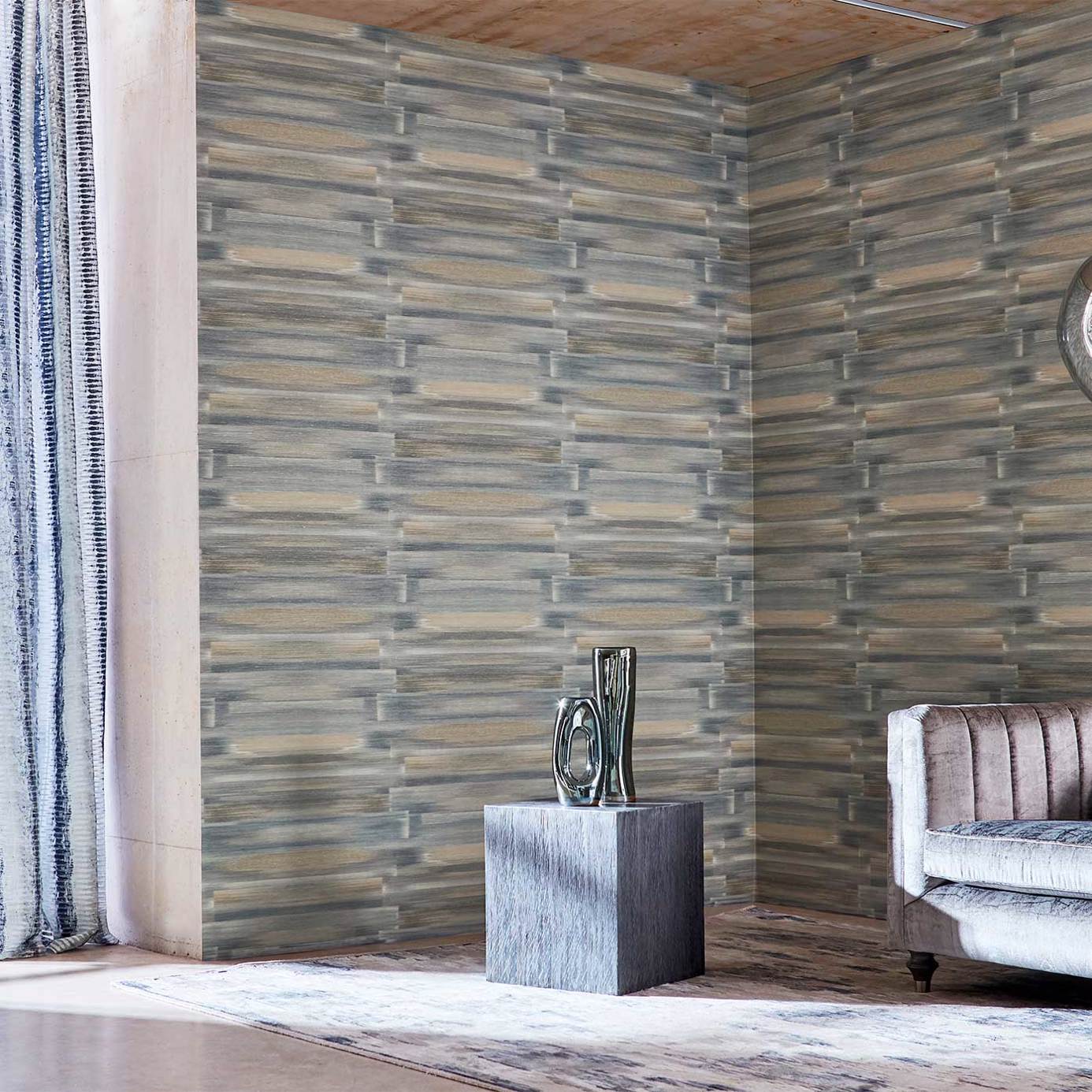 Anthology Refraction Wallpaper - Moonstone/Brass - EANW112586 - Harlequin