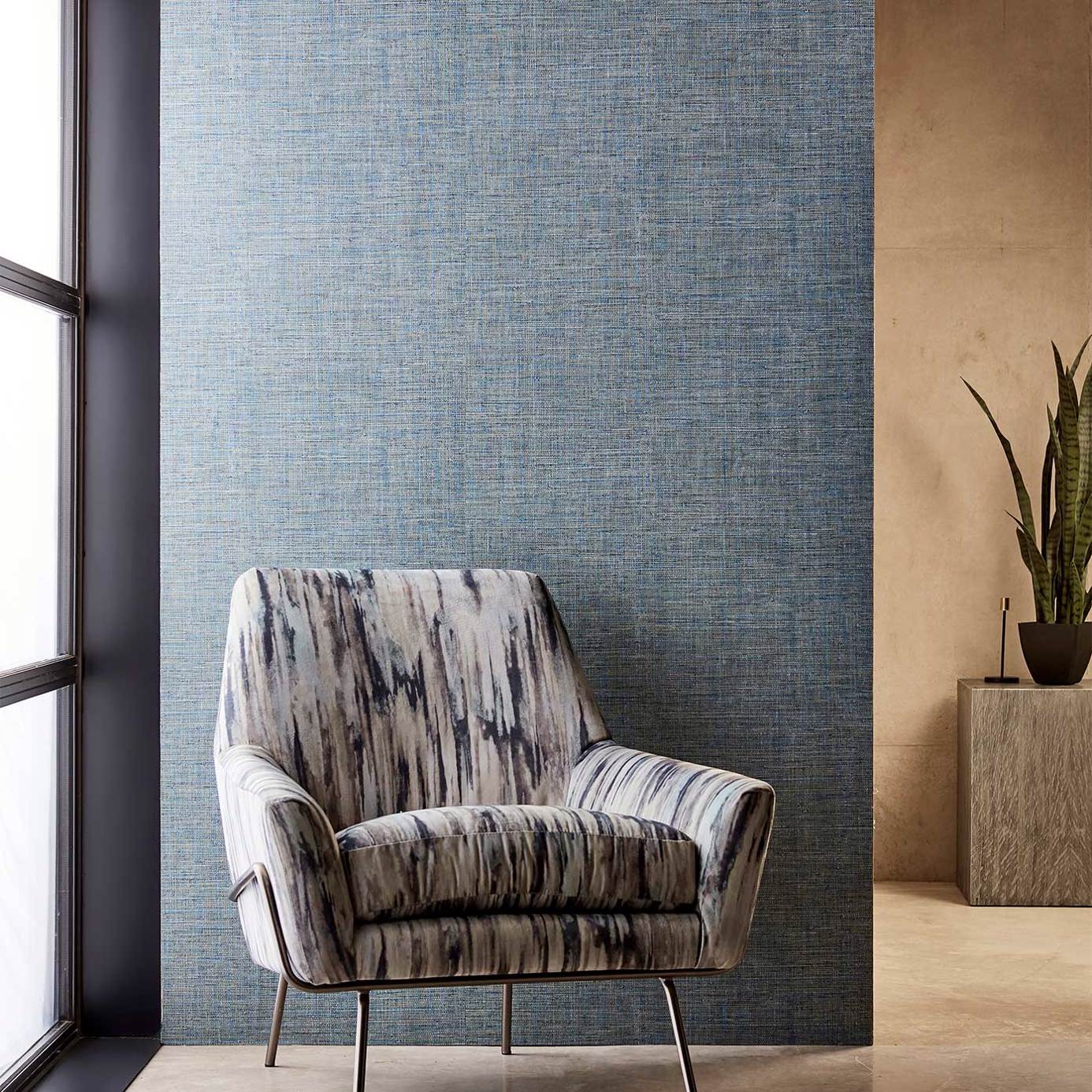Anthology Seri Raphia Wallpaper - Saphire - EANW112594 - Harlequin