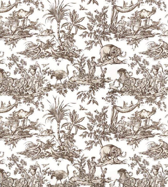 Antilles Toile Wallpaper - Brown - ATWW15169 - Anna French