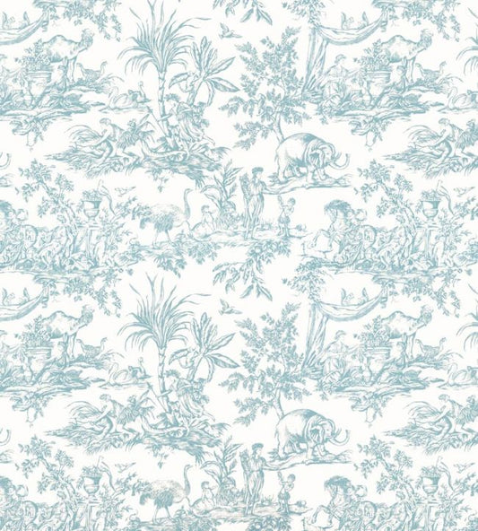 Antilles Toile Wallpaper - Spa Blue - ATWW15170 - Anna French