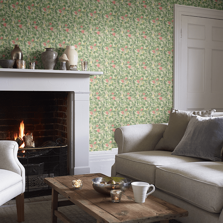 Arbutus Wallpaper - Rose - 217377 - Morris Wallpaper WD