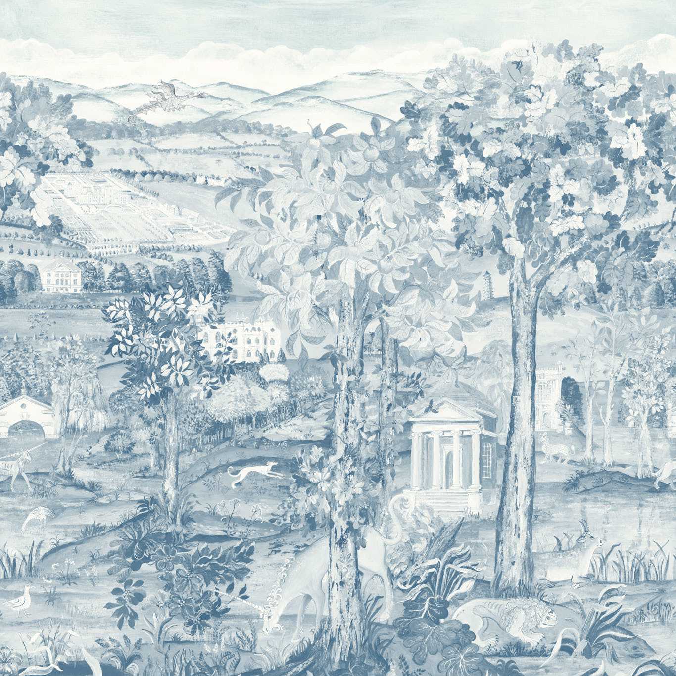 Arcadian Thames Wallpaper - Wedgwood Blue - ZATW313039 - Zoffany