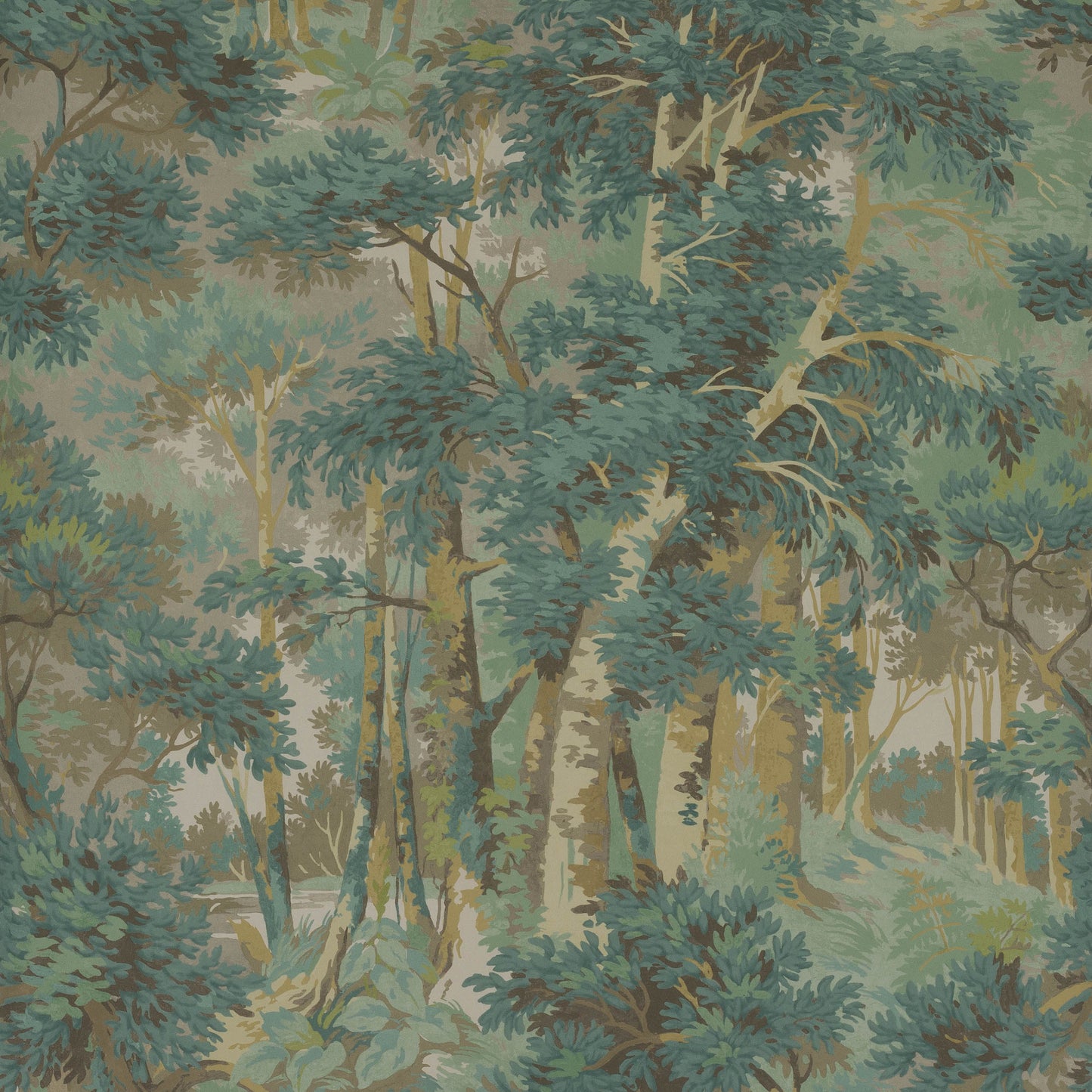 Arden Wallpaper - Forest Green - Colefax & Fowler
