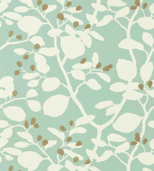 Ardisia Wallpaper - Succulent/Soft Focus/ Gold - HTEW112771 - Harlequin