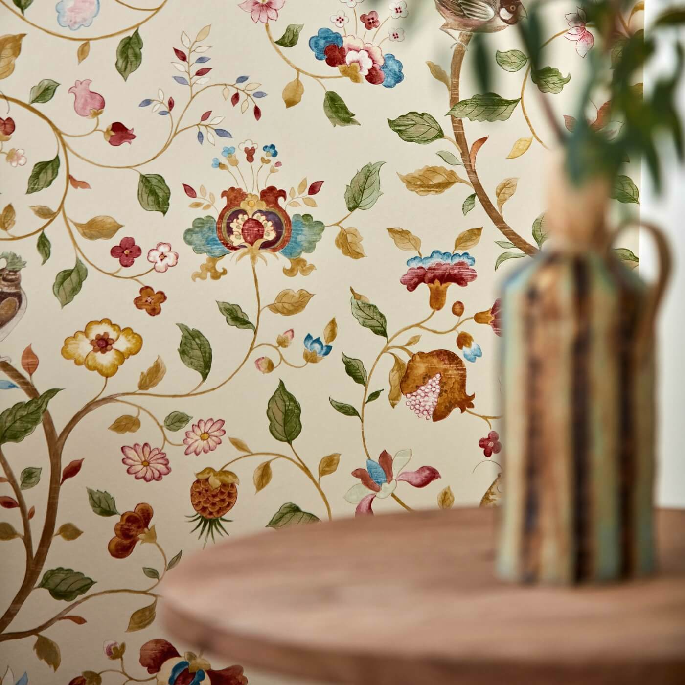 Aril's Garden Wallpaper - Olive/Mulberry - DABW217238 - Sanderson