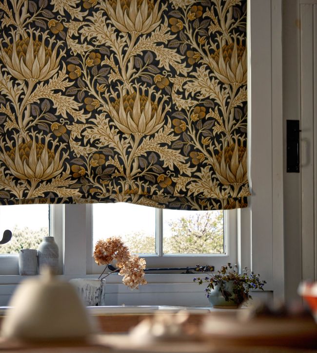 Artichoke Velvet Fabric - Midnight/Pearwood - 227003 - Morris & Co