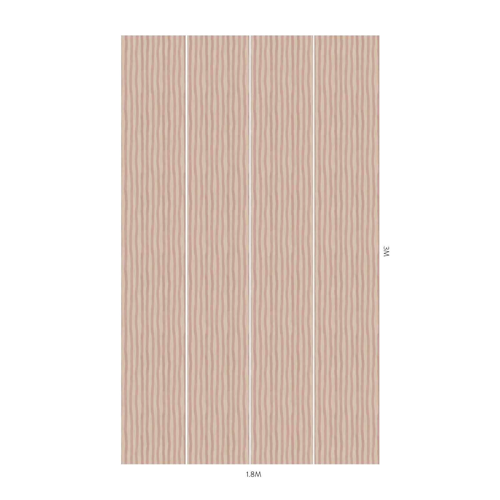 Artist's Stripe Wallpaper - Sakura & Astrantia - House of Hackney