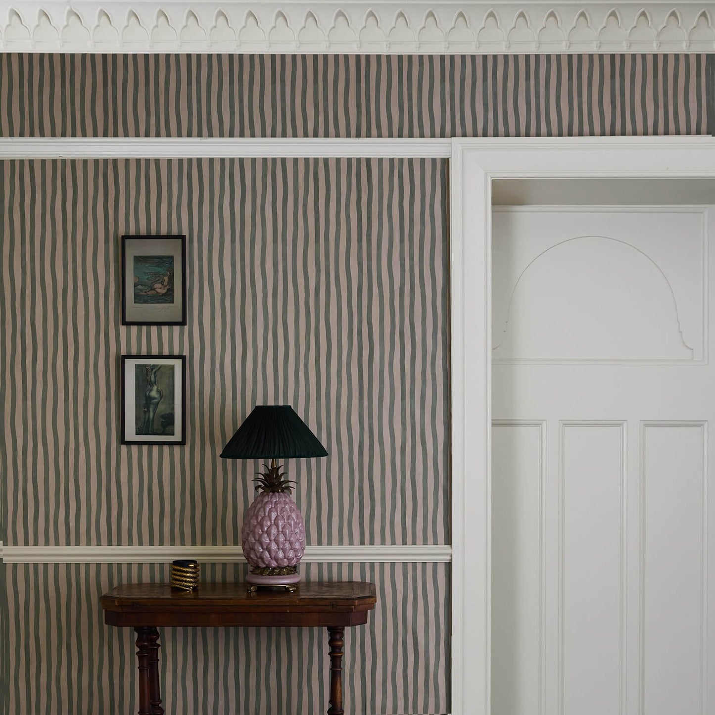 Artist's Stripe Wallpaper - Sap & Alabaster - House of Hackney