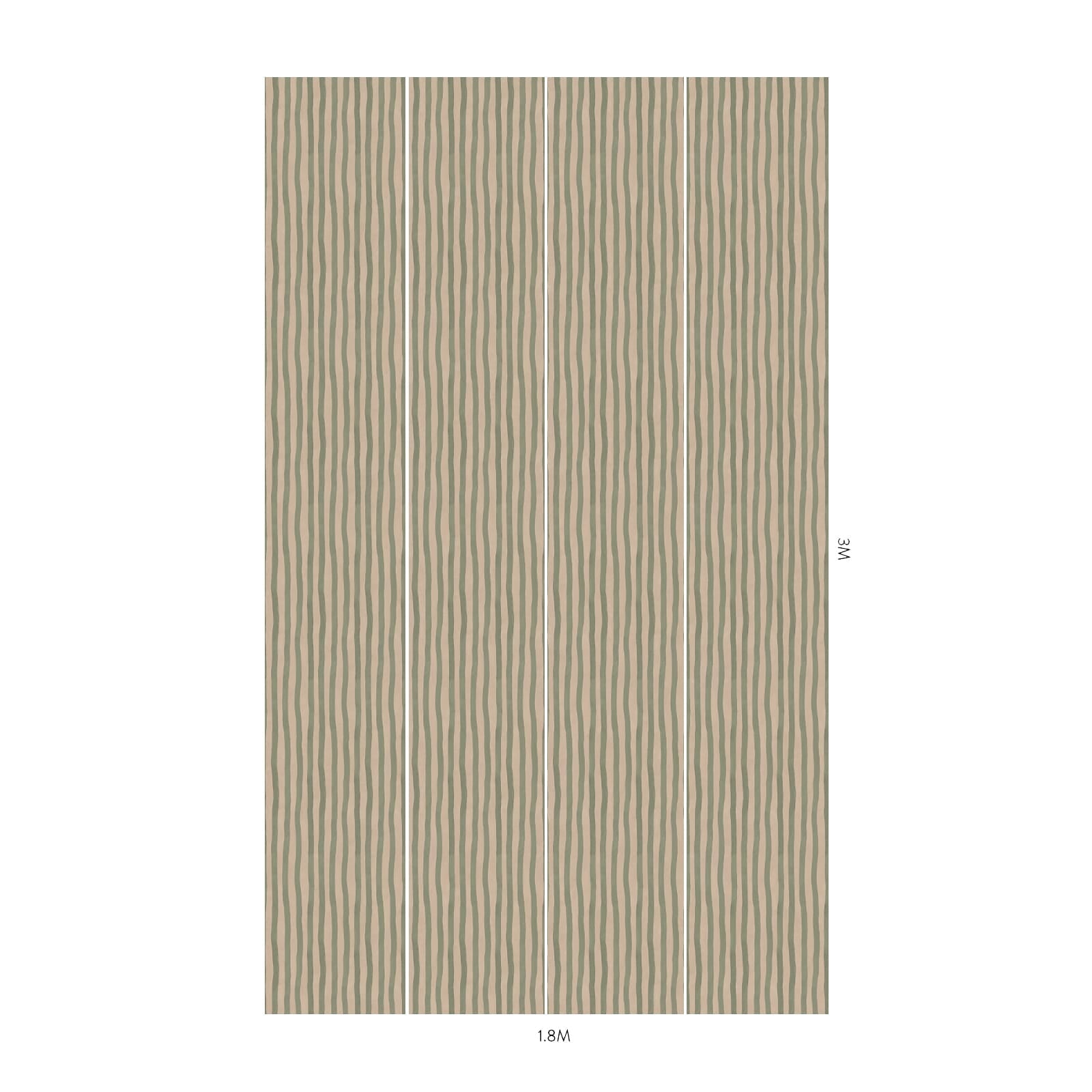 Artist's Stripe Wallpaper - Sap & Alabaster - House of Hackney