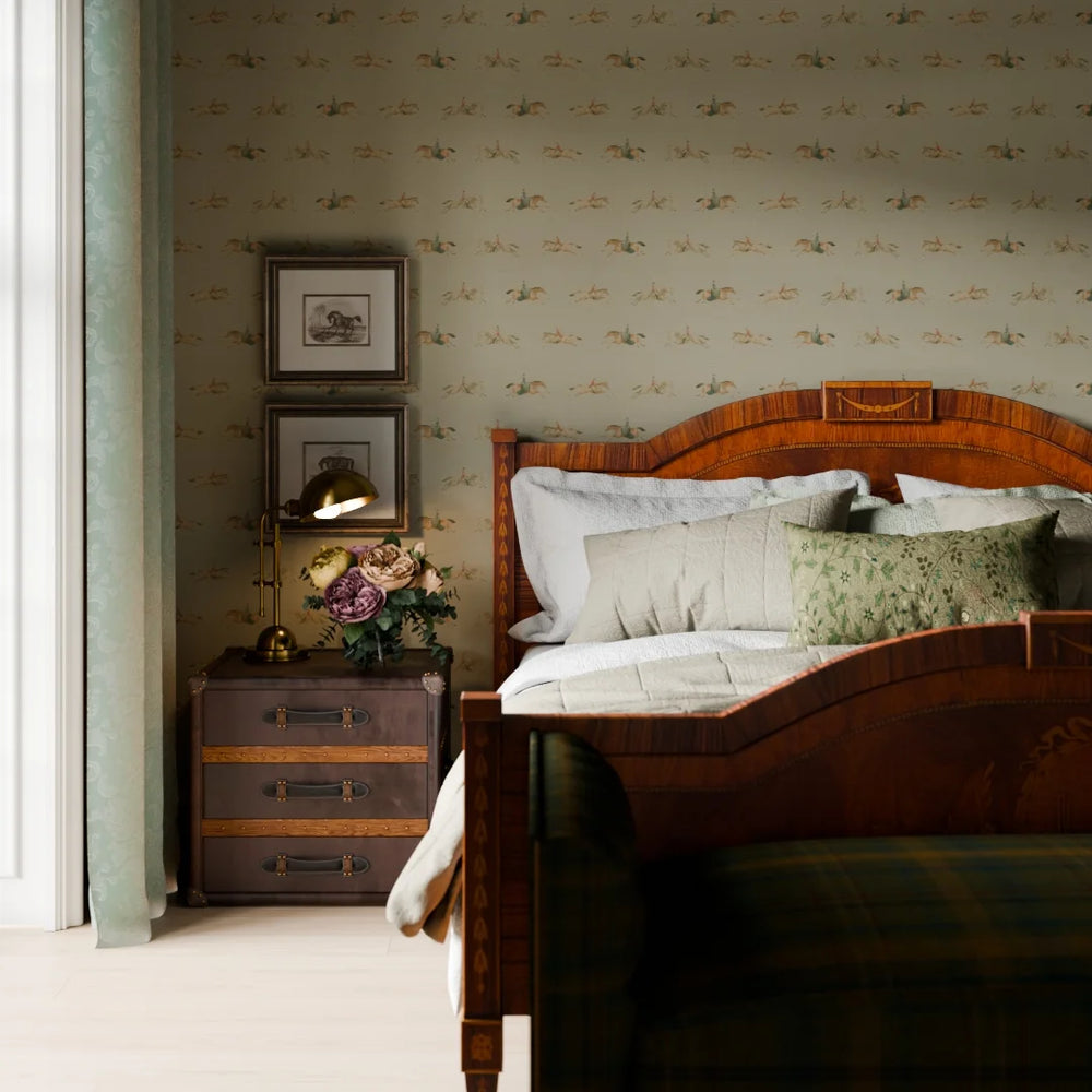 At The Races Wallpaper - Warm Grey - Lucie Annabel