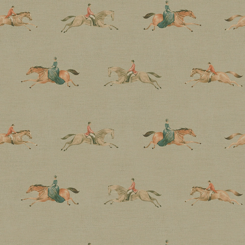 At The Races Wallpaper - Warm Grey - Lucie Annabel