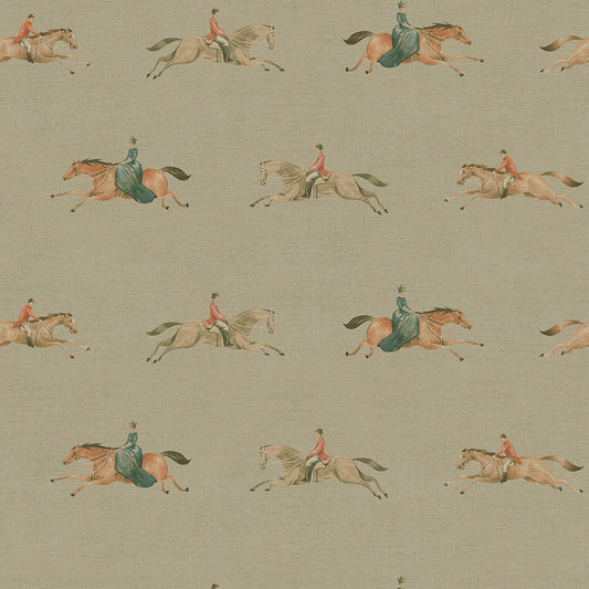At The Races Wallpaper - Warm Grey - Lucie Annabel