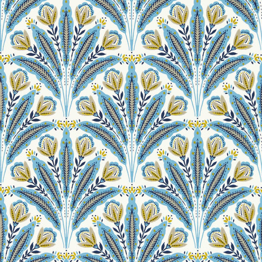 Attingham Wallpaper - Denim - Clarke & Clarke