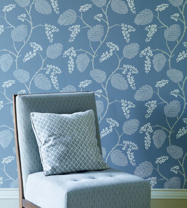 Atwood Wallpaper - Navy - Colefax & Fowler
