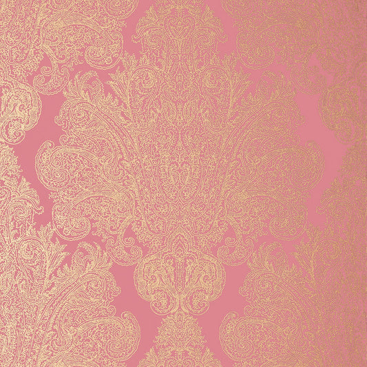 Auburn Wallpaper - Metallic Gold on Pink - AT6103 - Anna French