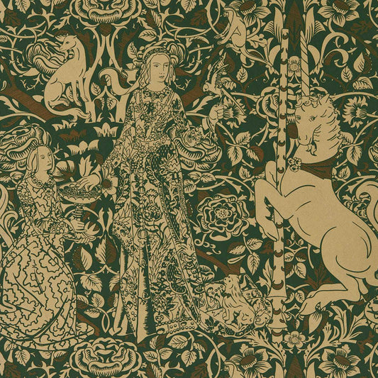 Aurelia's Grail Wallpaper - Gobelin Green/Bronze - DGDW217297 - Sanderson