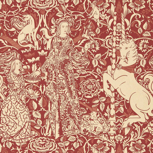 Aurelia's Grail Wallpaper - Madder/Parchment - DGDW217298 - Sanderson