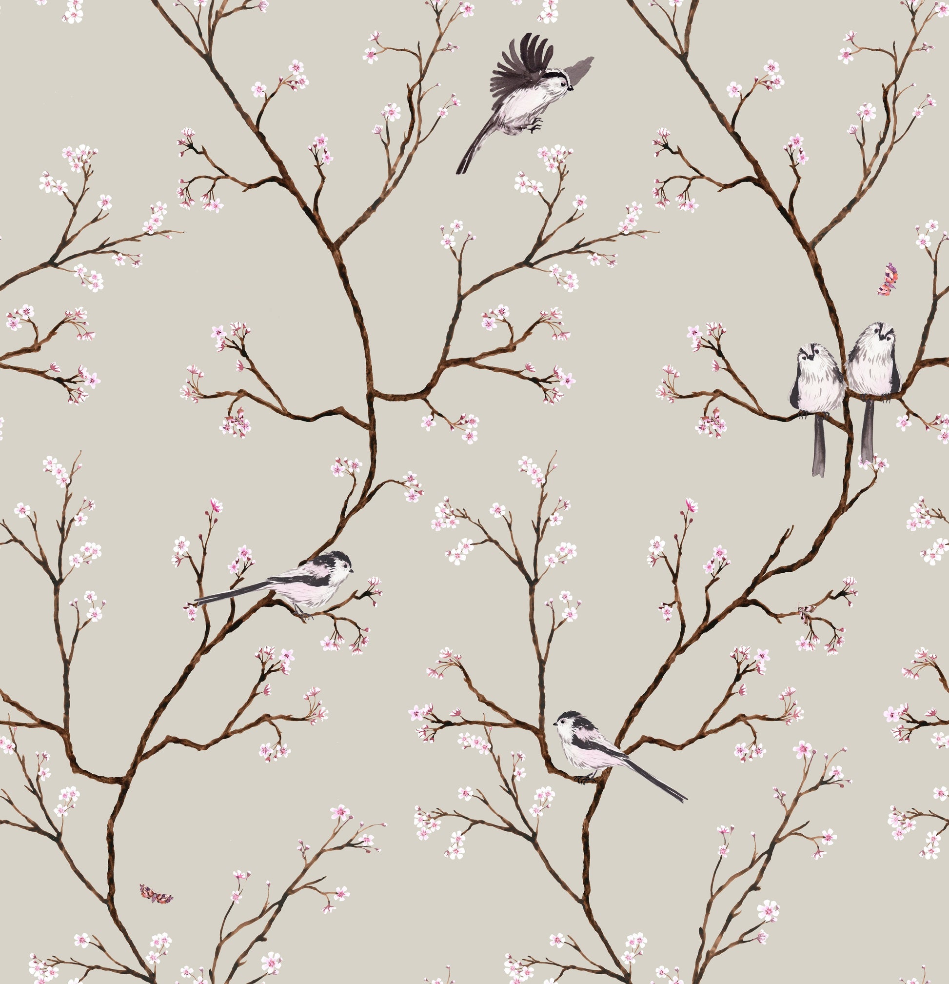 Blossom Fabric - Beige - Petronella Hall