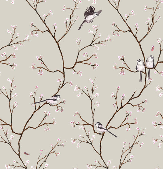 Blossom Fabric - Beige - Petronella Hall