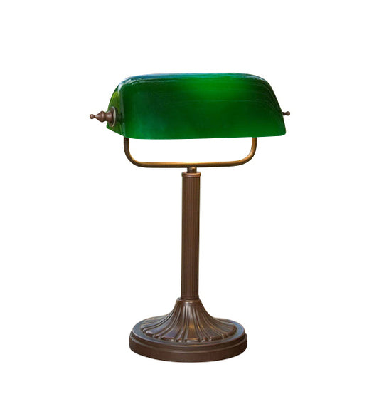 Bank Table Lamp In Green Opal