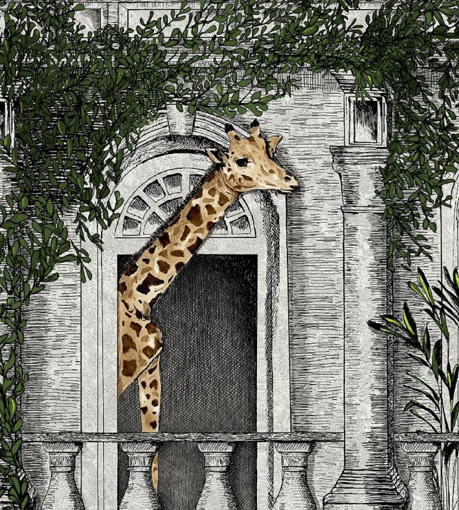 Animal Architecture Room Wallpaper 3  - Gray
