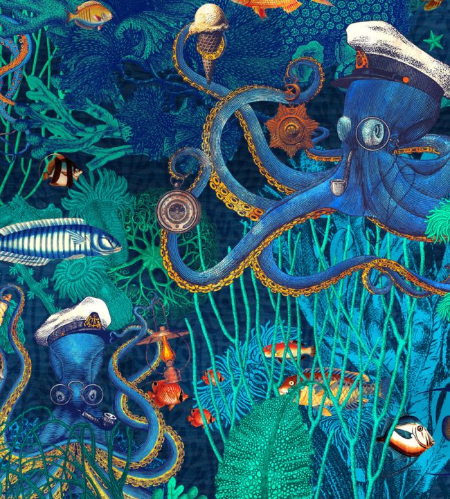 Octopus Wallpaper - Blue - Brand McKenzie