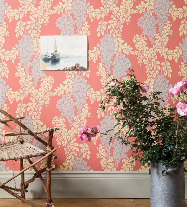 Wisteria Room Wallpaper - Red