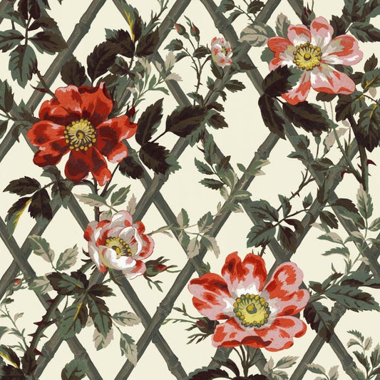 BRYHER ROSE Wallpaper - Cinnabar - House of Hackney