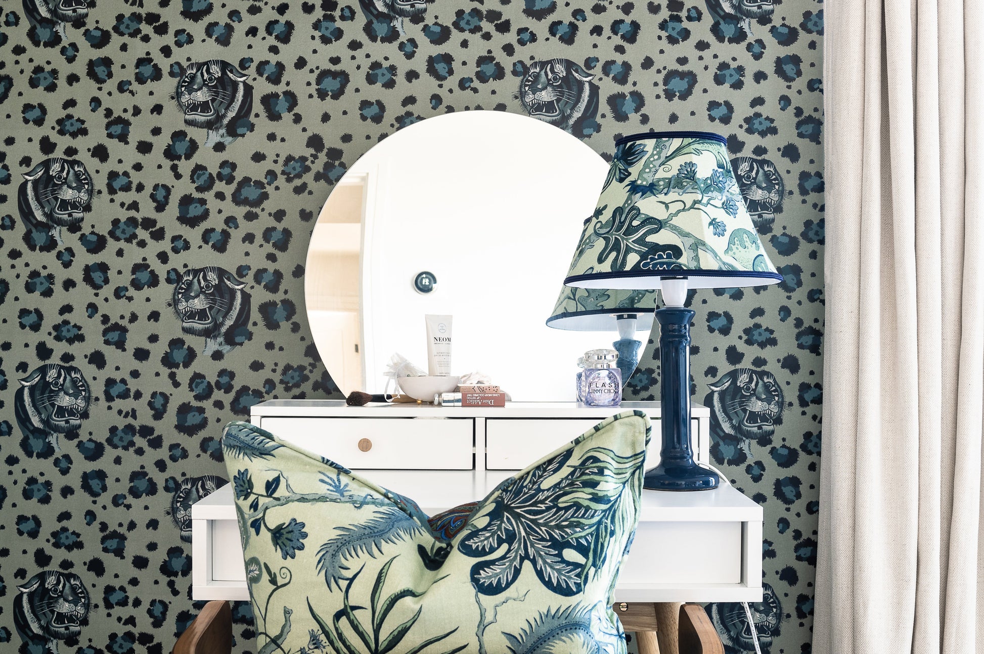 Bubastis Wallpaper - Blue - Wear The Walls