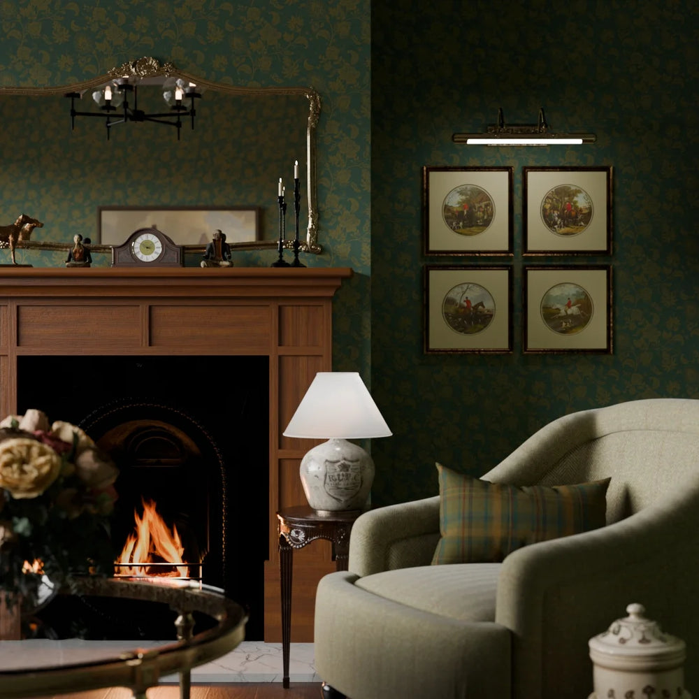 Balmoral Baroque Wallpaper - Gentleman Green & Pine Green - Lucie Annabel