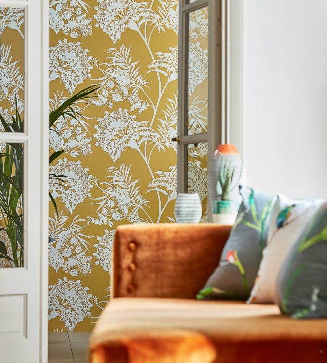 Bavero Wallpaper - Ochre - HZAP111764 - Harlequin