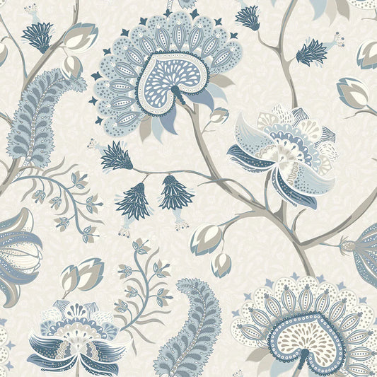 Beaumont Wallpaper - Shades of Blue & Ecru - Lucie Annabel
