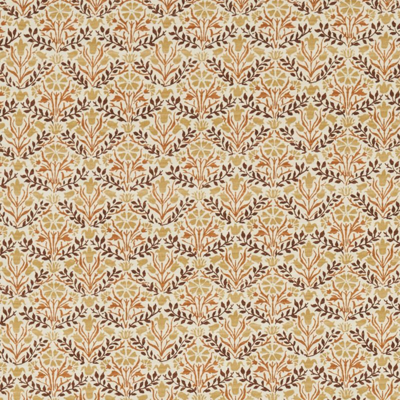 Bellflowers Fabric - Chocolate/Tan - 227252 - Morris & Co