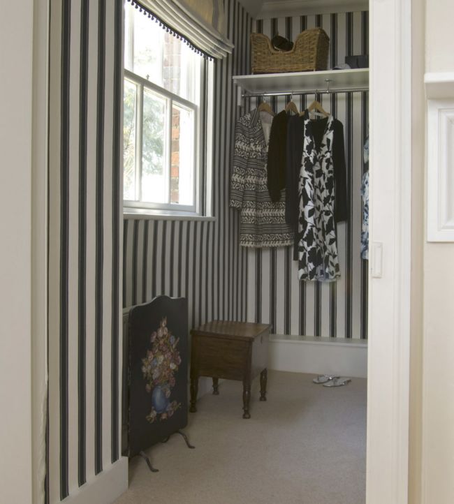 Block Print Stripe Wallpaper - Bespoke Silver - 754 - Farrow & Ball