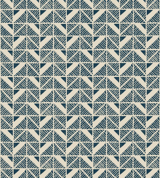 Bloomsbury Square Wallpaper - Navy - AT23119 - Anna French