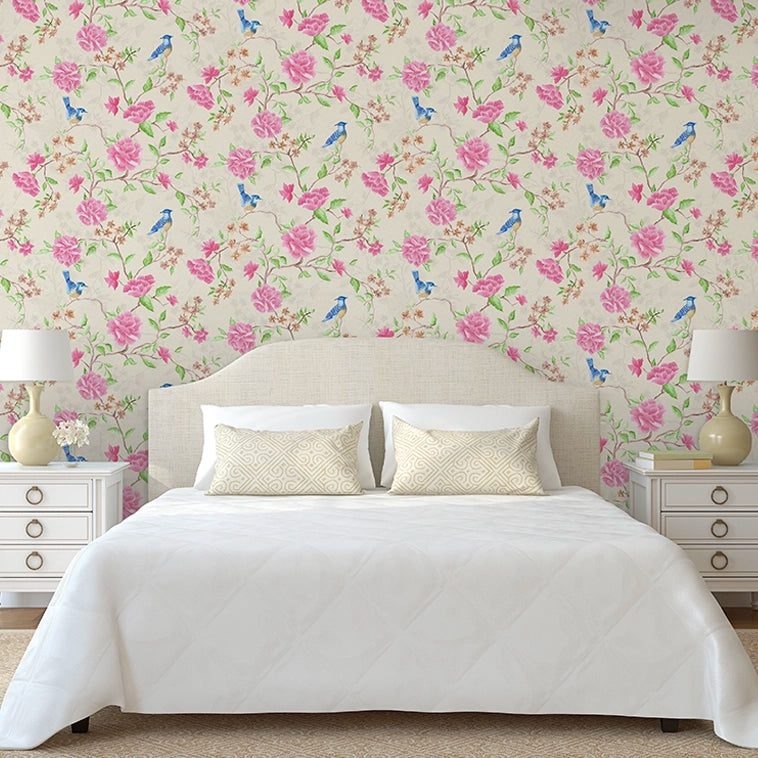 Blossoming Birdsong Wallpaper - Vintage Cream - Lucie Annabel