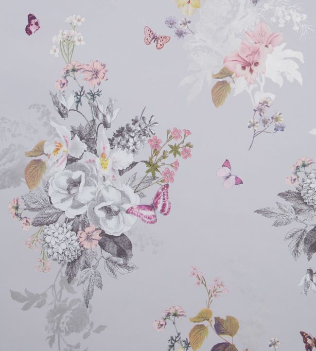 Botanical Bouquet Wallpaper - Gray