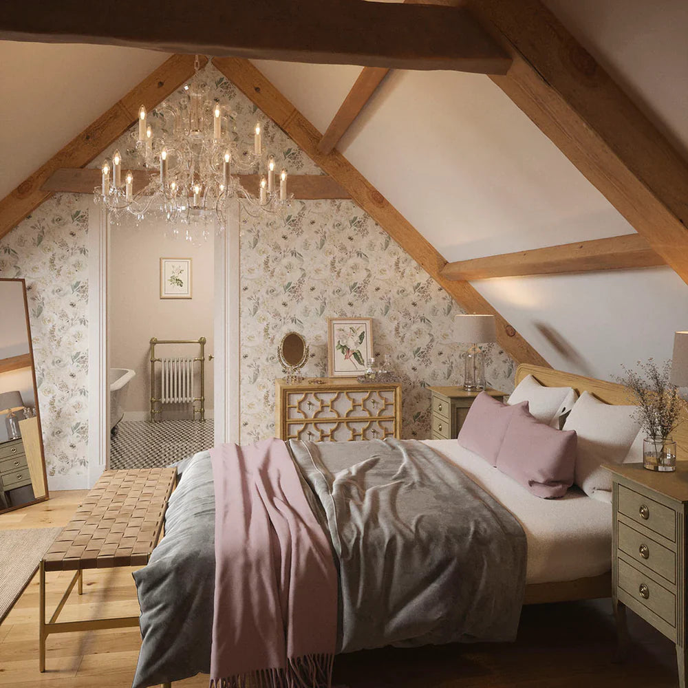 Bouquet De Fleurs Wallpaper - Soft Neutrals - Lucie Annabel