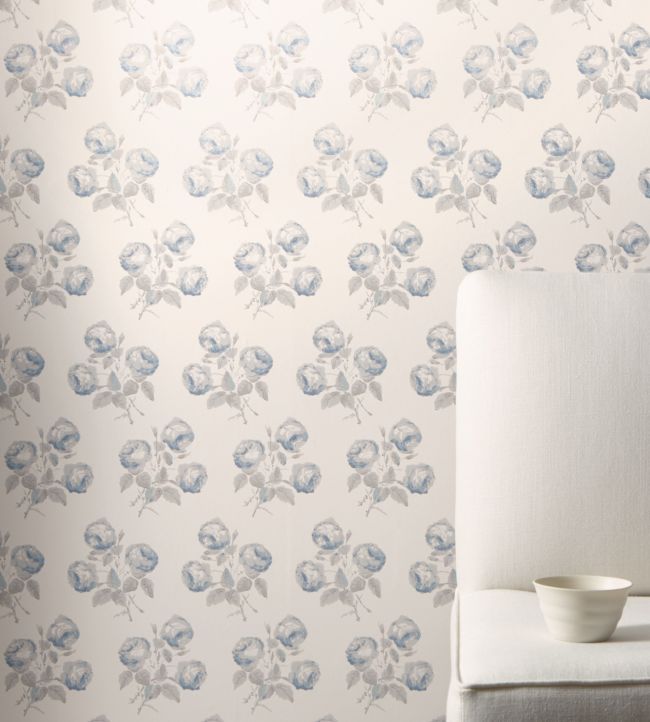 Bowood Wallpaper - Blue/Grey - Colefax & Fowler