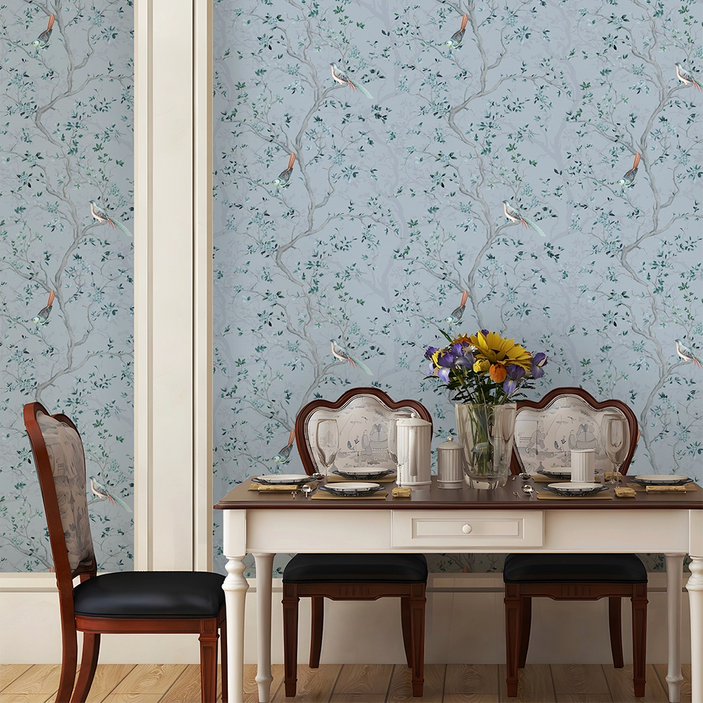 Branches and Birdsong Wallpaper - Heritage Blue - Lucie Annabel