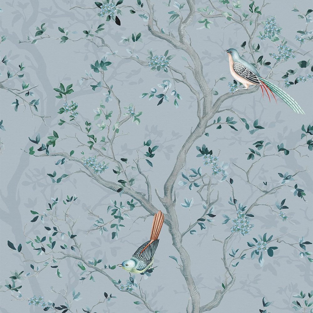 Branches and Birdsong Wallpaper - Heritage Blue - Lucie Annabel