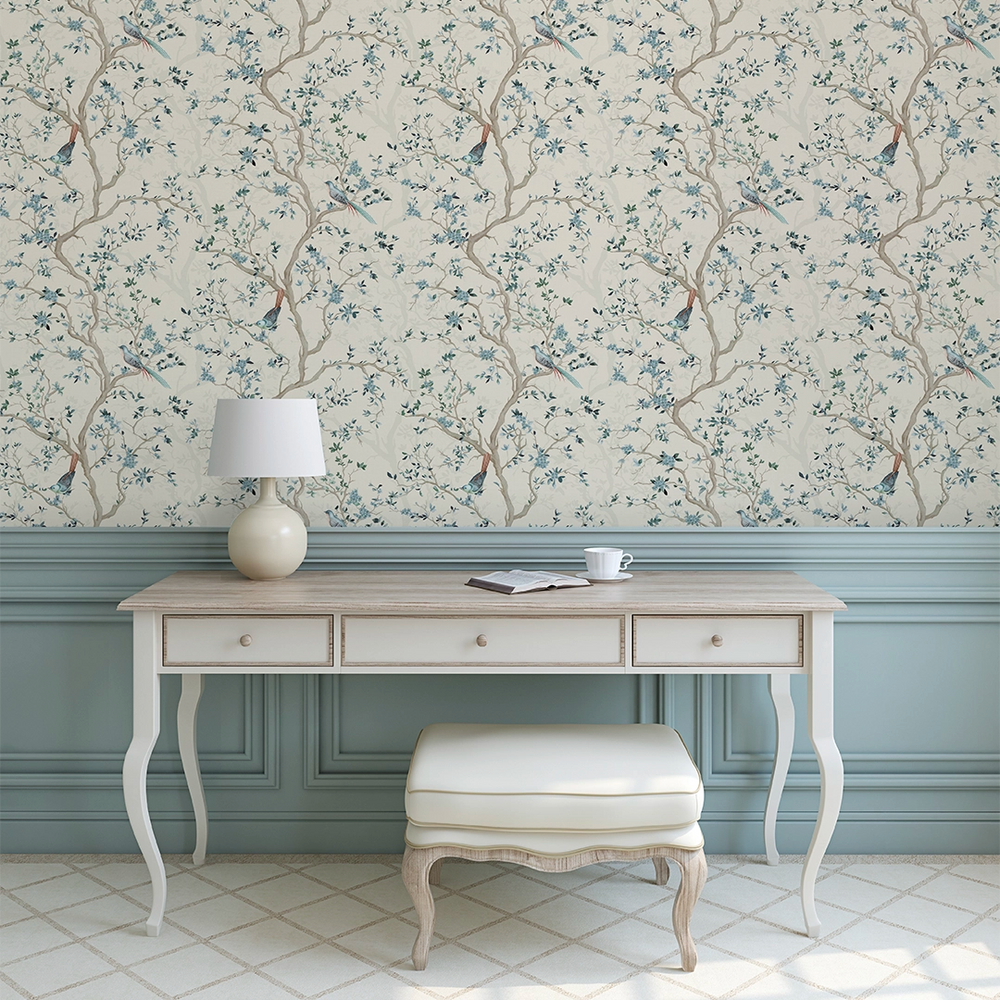 Branches and Birdsong Wallpaper - Vintage Cream - Lucie Annabel