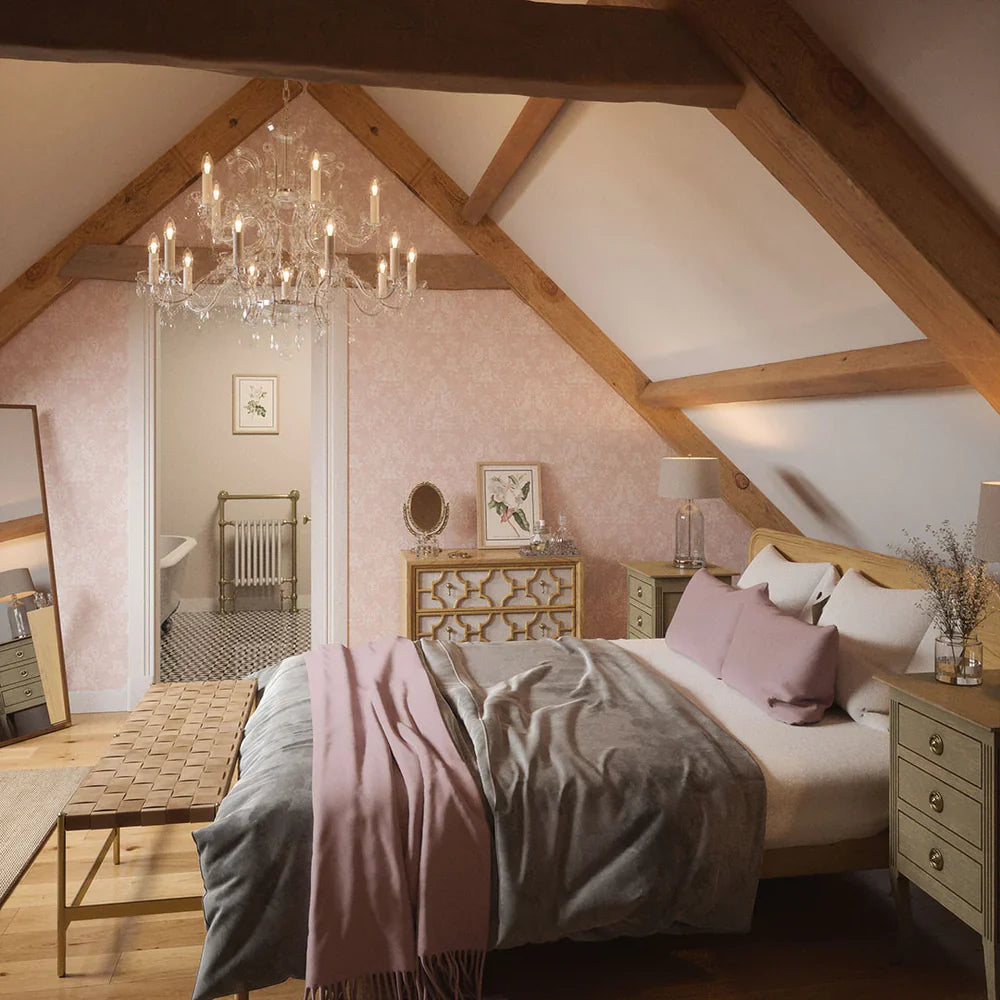 Bridgerton Damask Wallpaper - French Pink - Lucie Annabel