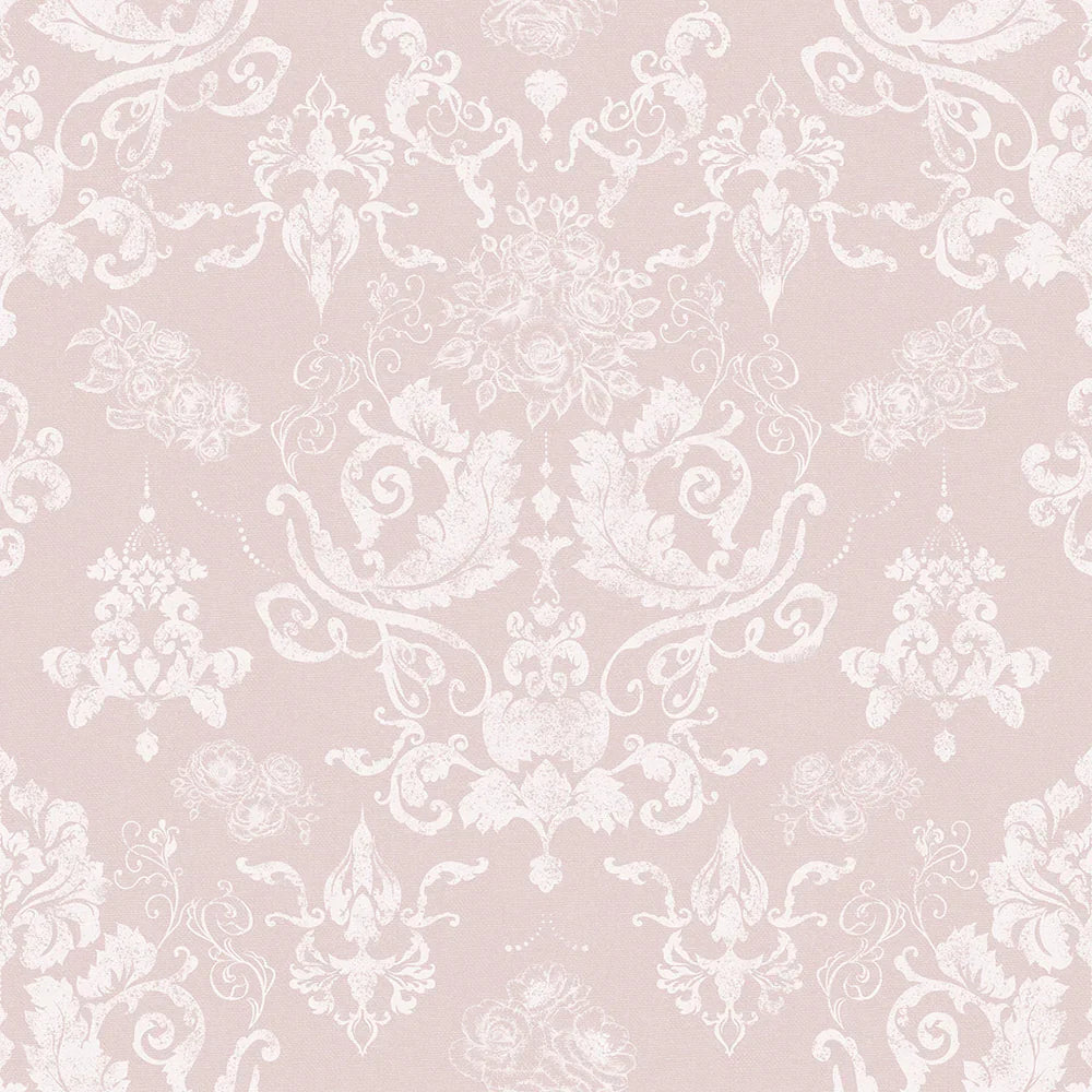 Bridgerton Damask Wallpaper - French Pink - Lucie Annabel