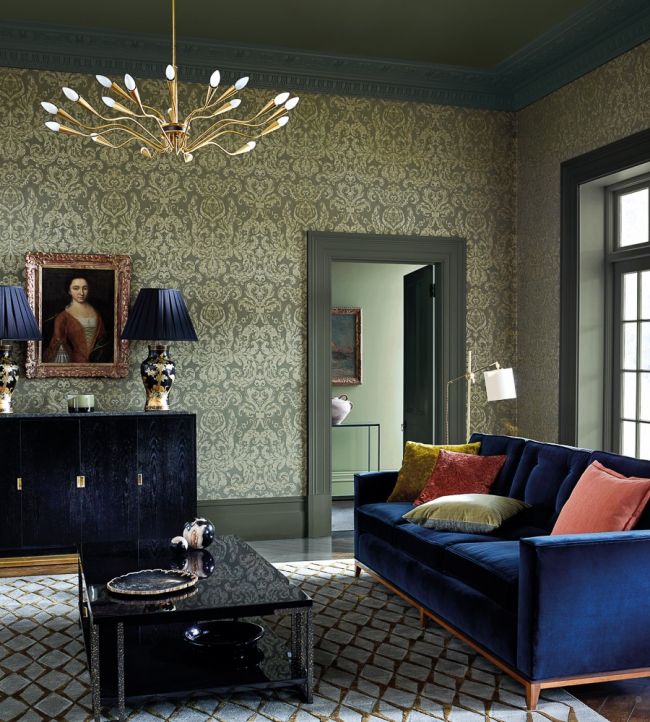 Brocatello Wallpaper - Olivine - ZPAL312680 - Zoffany