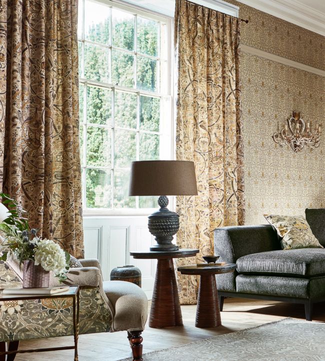 Bullerswood Fabric - Stone/Mustard - 226394 - Morris & Co