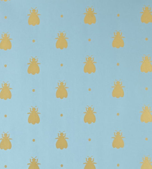 Bumble Bee Wallpaper - Blue - 555 - Farrow & Ball