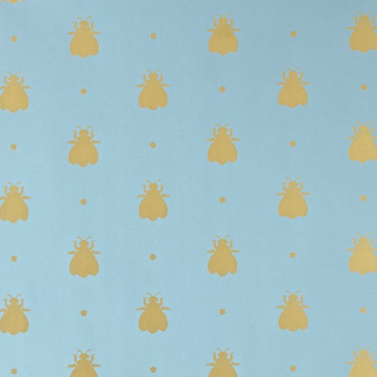 Bumble Bee Wallpaper - Blue - 555 - Farrow & Ball